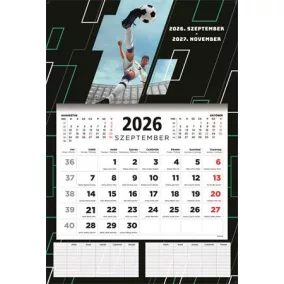   Naptár, fali, diák, 2026/2027 tanév, TOPTIMER, "Foci"