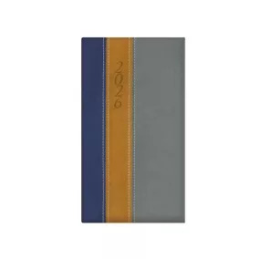   Zsebnaptár, álló elrendezésű, TOPTIMER, "Fashion", kék-okker-szürke