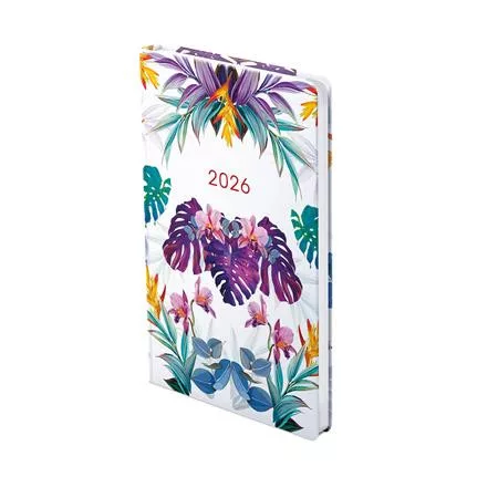 Naptár, tervező, A5, heti, keskeny, TOPTIMER, "Joy", pálma