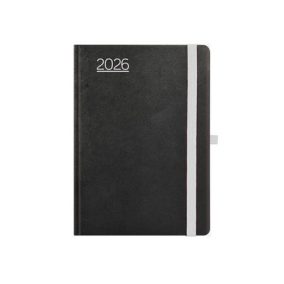   Naptár, tervező, B6, heti, TOPTIMER, "Nero", fekete-szürke