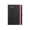 Naptár, tervező, A5, heti, TOPTIMER, "Nero", fekete-pink