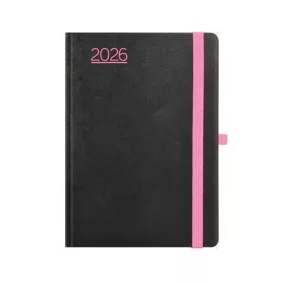   Naptár, tervező, A5, napi, TOPTIMER, "Nero", fekete-pink