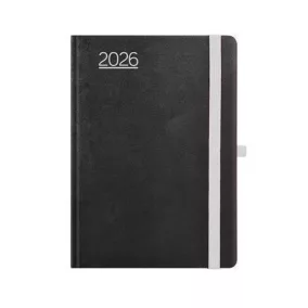   Naptár, tervező, A5, napi, TOPTIMER, "Nero", fekete-szürke