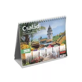   Naptár, asztali, álló, TOPTIMER "Családi tervező"