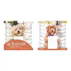 Naptár, fali, mágneses, kétheti, TOPTIMER, kutyák