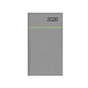   Zsebnaptár, álló elrendezésű, TOPTIMER, "Young", szürke-zöld