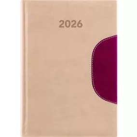   Naptár, tervező, A5, napi, DAYLINER "Memphis", bézs-padlizsán