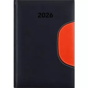   Naptár, tervező, A5, napi, DAYLINER "Memphis", fekete-narancs