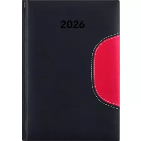   Naptár, tervező, A5, napi, DAYLINER "Memphis", fekete-piros