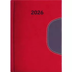   Naptár, tervező, A5, napi, DAYLINER "Memphis", piros-szürke