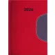 Naptár, tervező, A5, napi, DAYLINER "Memphis", piros-szürke