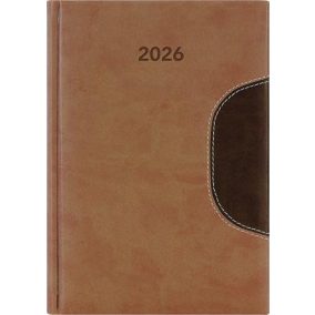   Naptár, tervező, B5, heti, DAYLINER "Memphis", barna-csokoládé