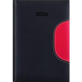   Naptár, tervező, B5, heti, DAYLINER "Memphis", fekete-piros