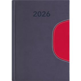   Naptár, tervező, B6, heti, DAYLINER "Memphis", szürke-piros