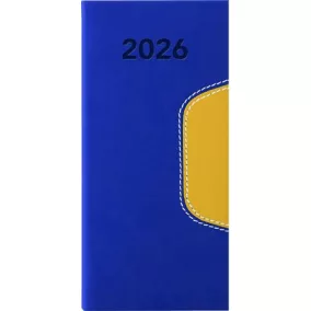   Zsebnaptár, fekvő elrendezésű, DAYLINER, "Memphis", kék-sárga