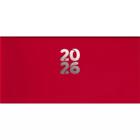   Zsebnaptár, fekvő elrendezésű, DAYLINER, "Pannon", piros