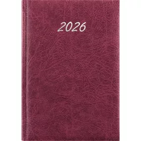   Naptár, tervező, A5, napi, DAYLINER, "Rebel", bordó