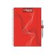 Naptár, tervező, A5, heti, DAYLINER, "InSpiral", piros-piros