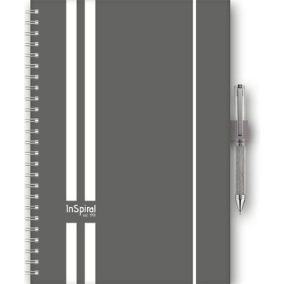  Naptár, tervező, A5, heti, DAYLINER, "InSpiral", szürke-fehér
