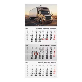   Naptár, speditőr, három hónapos, egy tömbös, TOPTIMER, "Kamion"