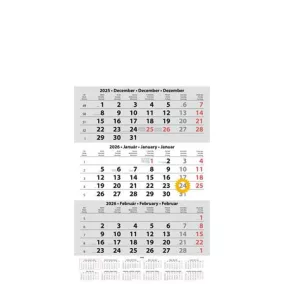   Naptár, speditőr, három hónapos, egy tömbös, üres fejrész, DAYLINER