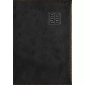   Naptár, tervező, A5, napi, DAYLINER "Square", fekete