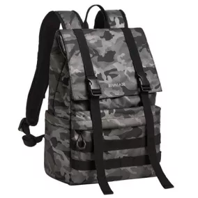   Notebook hátizsák, 15,6", rolltop, 15L, RIVACASE "7621 Sherwood", szürke-terepminta