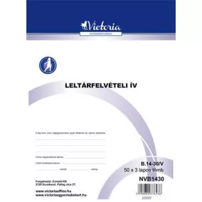   Nyomtatvány, leltárfelvételi ív, 50x3, A4, VICTORIA PAPER, "B.14-30", 10 tömb/csomag