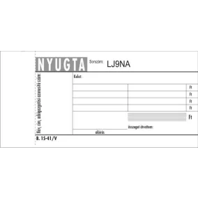   Nyomtatvány, nyugta 4 soros, 50x2, VICTORIA PAPER "B.15-41", 20 tömb/csomag