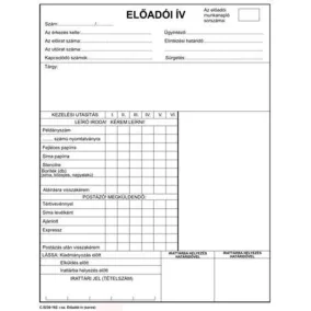   Nyomtatvány, előadói ív, szabadlap, A4, négyoldalas, "C.5230-182"