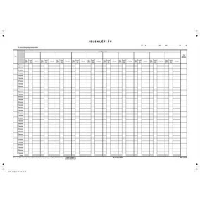   Nyomtatvány, jelenléti ív, 1 hónap-10 fő, A3, VICTORIA PAPER "C.60-3"