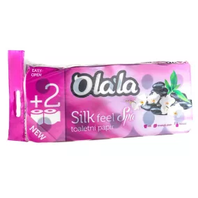   Olala Silk Feel Spa toalettpapír 3 rétegű  fehér 155 lap 10 tekercses, 6csg/zsák