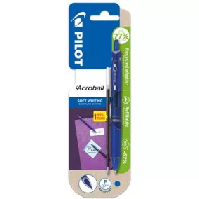   Golyóstoll, 0,25 mm, nyomógombos, PILOT "Acroball", kék + betét