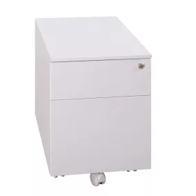   Guruló fém fiókos konténer, 2 fiókos, fém fedlappal, oldalsó fogantyúval, toll tartóval, 550mmx390mmx590mm, Szürke/szürke