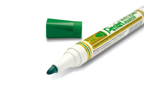 Táblamarker, 2 mm, kúpos hegy, PENTEL, zöld