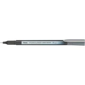 Tűfilc, 0,4 mm, PENTEL "Pointliner", szürke