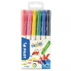   Filctoll készlet, 0,39-0,7 mm, törölhető, PILOT "Frixion Colors", 6 különböző szín