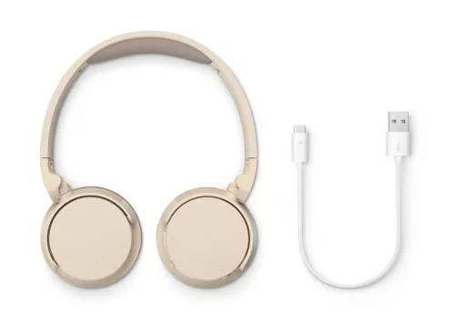 Fejhallgató, vezeték nélküli, Bluetooth 5.3, PHILIPS "TAH3209", bézs