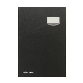 Aláírókönyv, A4, 20 rekeszes, karton, PAGNA, fekete