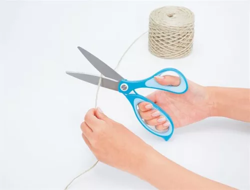 Olló, általános, 17,5 cm, PLUS "Fitcut Curve", világoskék