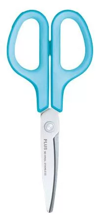 Olló, általános, balkezes, 17,5 cm, PLUS "Fitcut Curve", világoskék