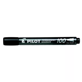   Alkoholos marker, 1 mm, kúpos, PILOT "Permanent Marker 100", fekete