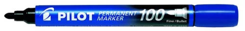 Alkoholos marker, 1 mm, kúpos, PILOT "Permanent Marker 100", kék