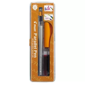   Töltőtoll, 0,5-2,4 mm, narancssárga kupak, PILOT "Parallel Pen"