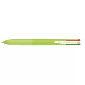   Golyóstoll, 0,27 mm, nyomógombos, világoszöld tolltest, PILOT "Super Grip G", négyszínű