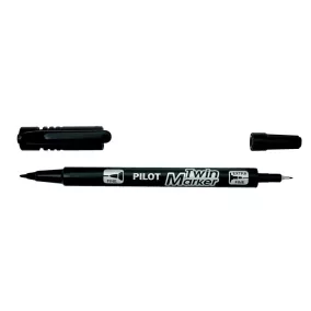   Alkoholos marker, 0,8/2 mm, kétvégű, PILOT "Twin", fekete
