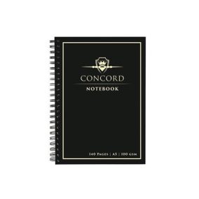 Spirálfüzet, A5, vonalas, 70 lap, CONCORD, fekete