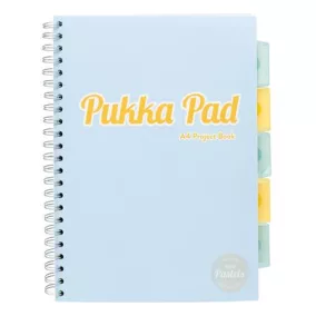   Spirálfüzet, A4, vonalas, 100 lap, PUKKA PAD "Pastel project book", vegyes szín