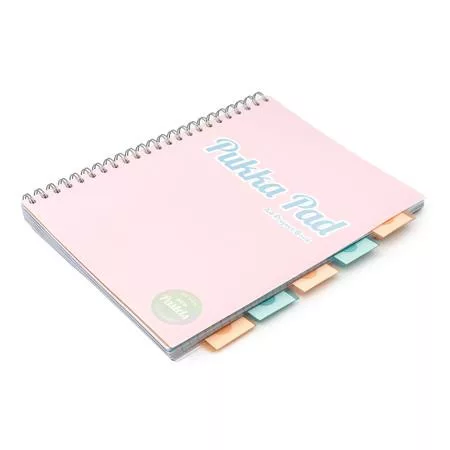 Spirálfüzet, A4, vonalas, 100 lap, PUKKA PAD "Pastel project book", vegyes szín