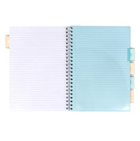 Spirálfüzet, A4, vonalas, 100 lap, PUKKA PAD "Pastel project book", vegyes szín